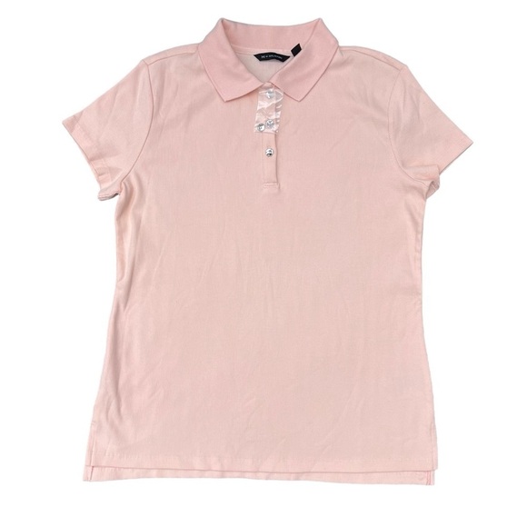 NWT H by Halston Pale Pink Rib Knit Stretch Polo Sz S - Picture 1 of 6